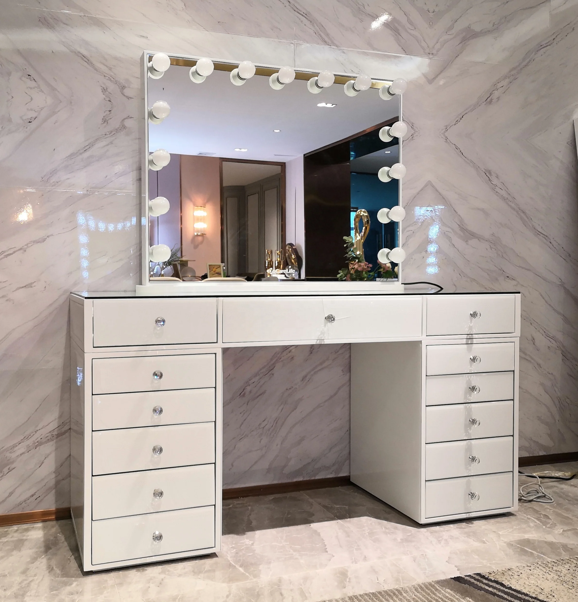 White Vanity Table With Drawers No Mirror Mirror Idea - vrogue.co