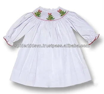 baby girl smocked christmas dress