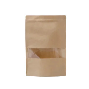 Wholesales Biodegradable Zipper Stand Up Brown Kraft Paper Zip Lock ...