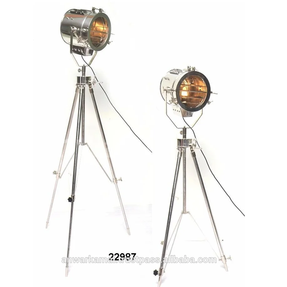 High Quality LED Searchlight Brass Vintage Photography LED Light With Tripod Stand