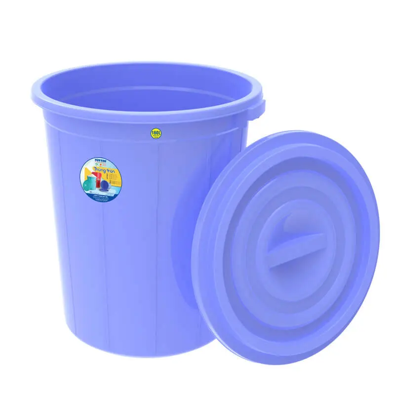 Factory Price Plastic Container 220 Liters With Lid To Keep Water And