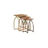 Industiral Iron Metal Coating Finish Base With Mango Rustic Wood Top Set of 2 Side Table