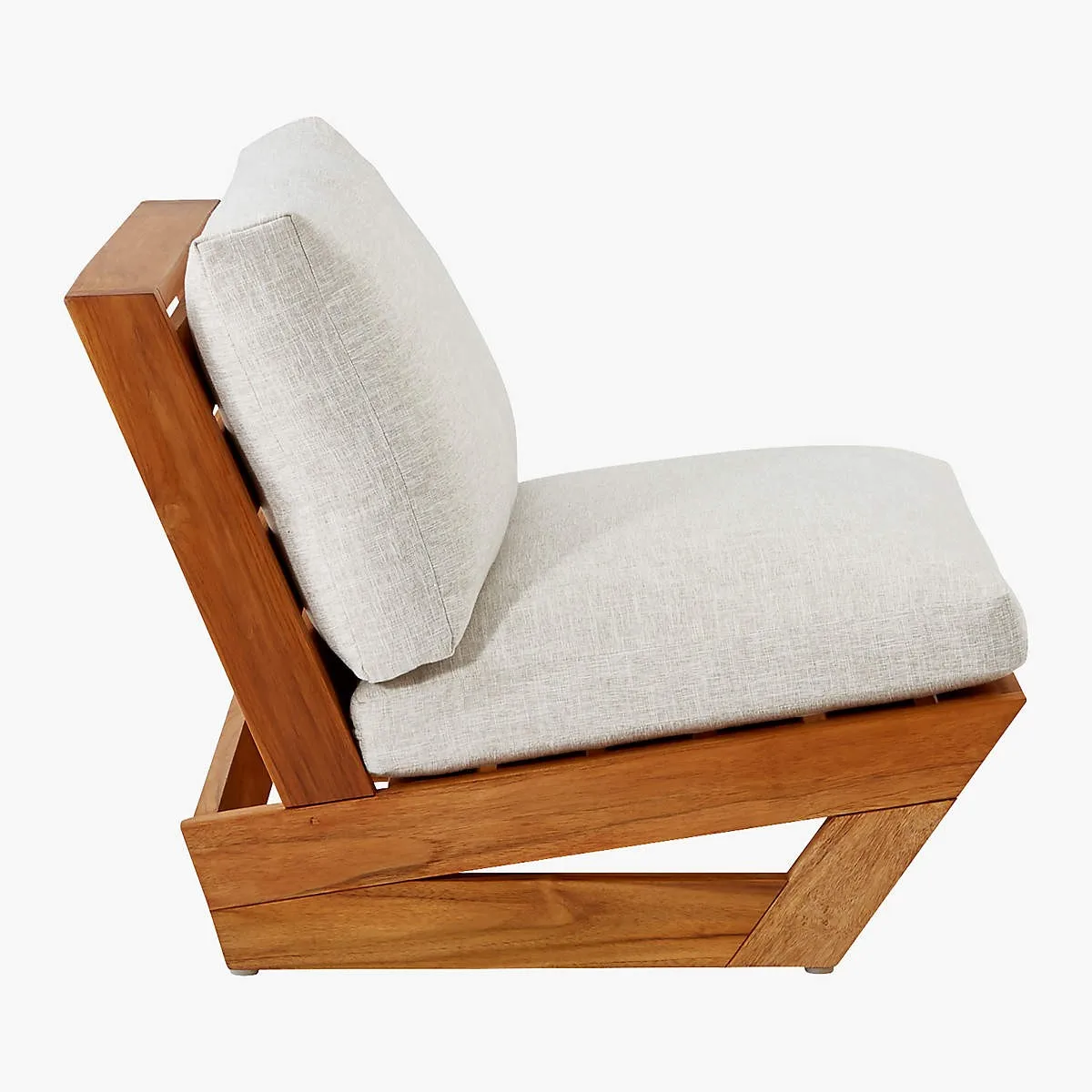 Modern Sofa Chair Outdoor Teak Wood Furniture Leisure Sofa Chair Comfortable Waterproof Outdoor