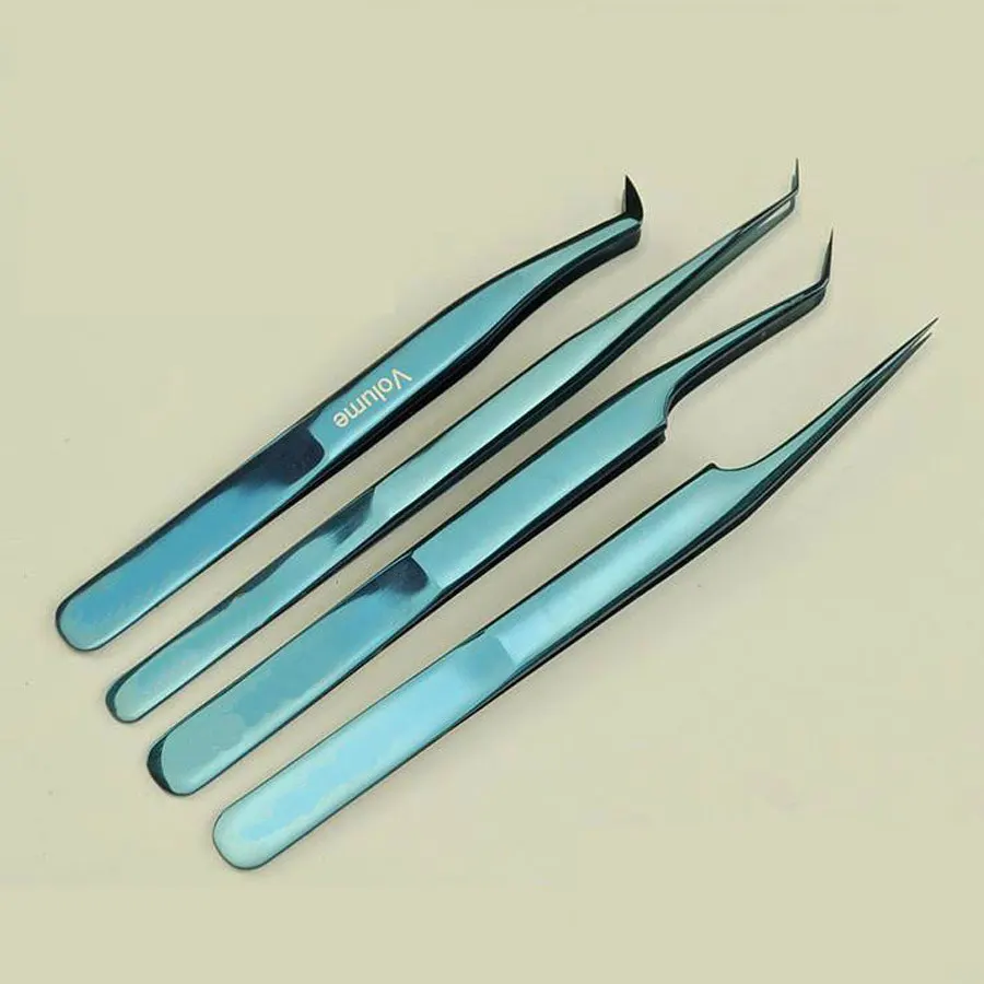 Pro Straight Multicolor Rainbow Eyelash Extension Tweezers/ Wholesale