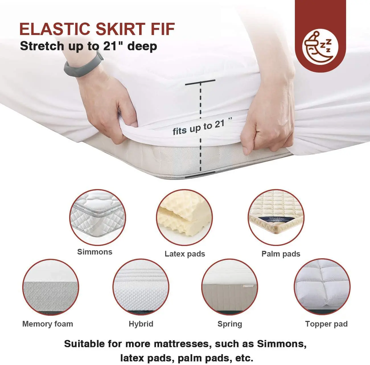 Cooling Mattress Pad Queen Size,Extra Thick Mattress Topper,Pillow Top