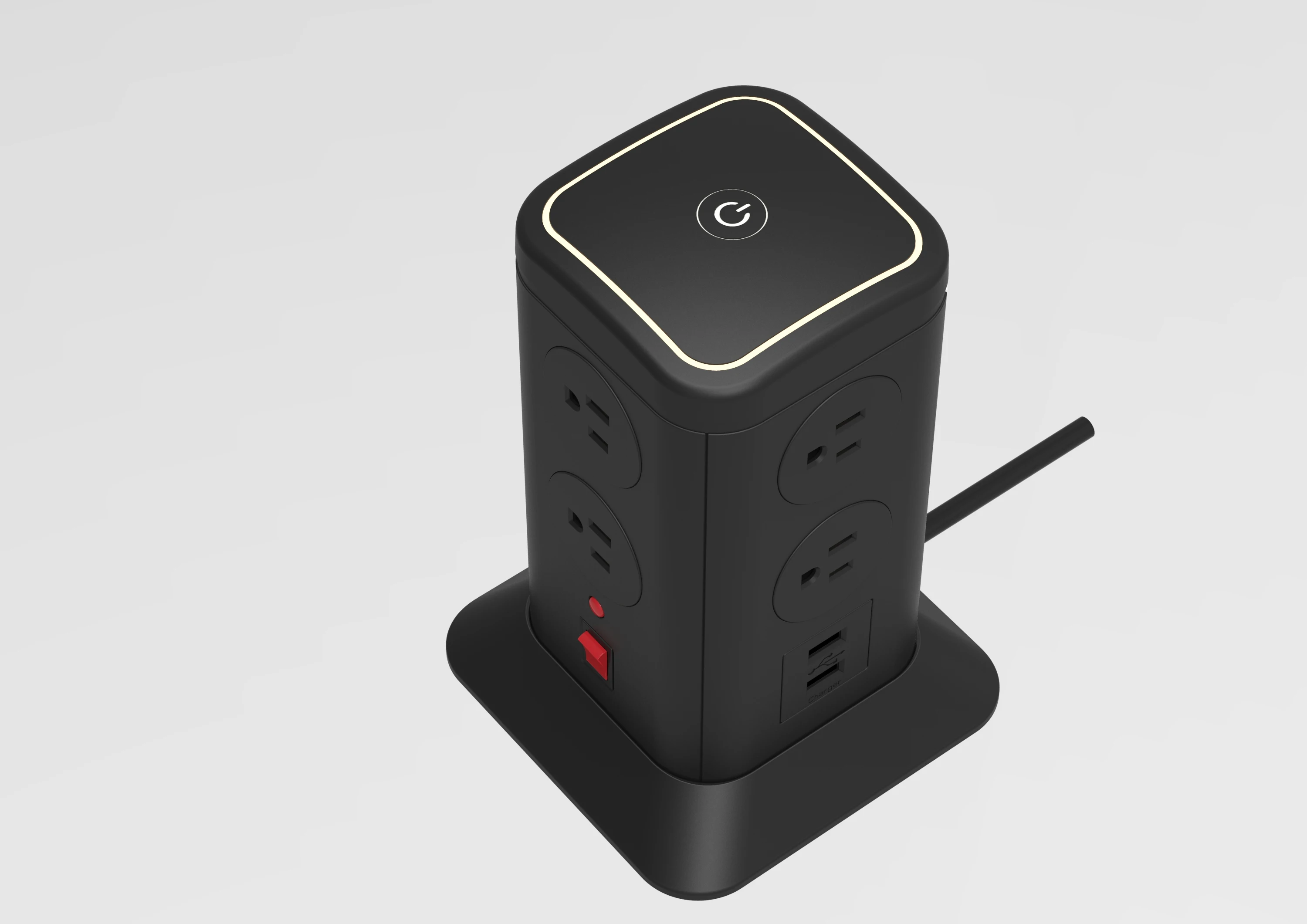 Tower Power Strip Multi Plug Surge Protector With 8 Outlets And 4 Usb