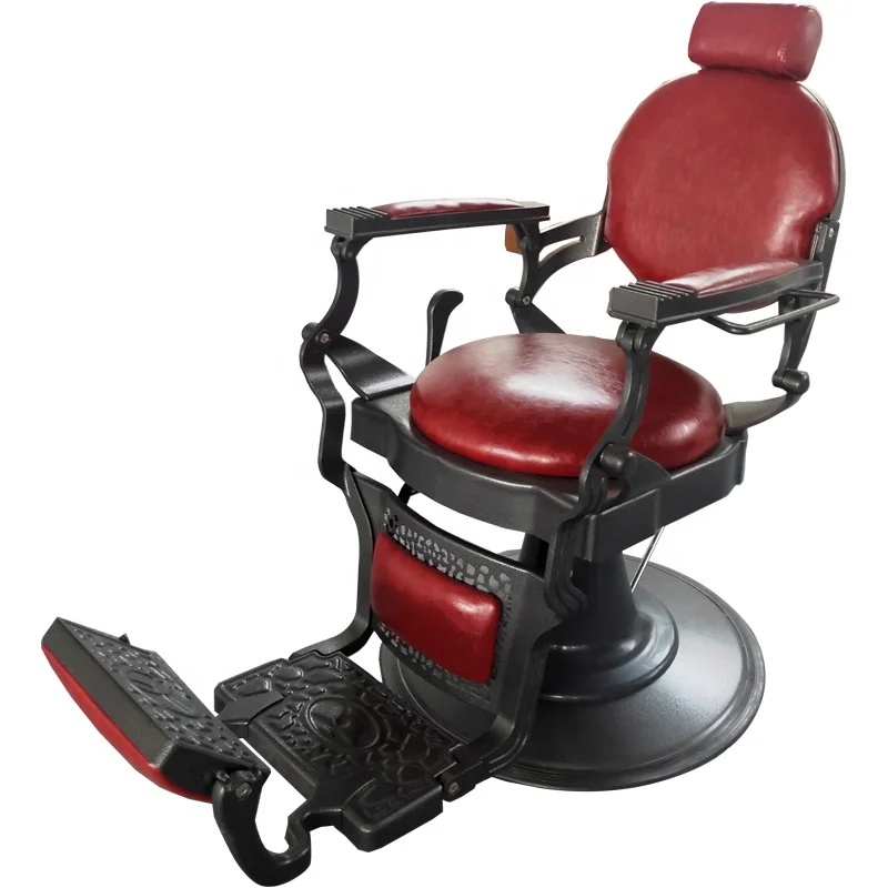 Great Foshan Factory New Design Black And Red Hair Salon Men Barber Chair Sale Cheap 