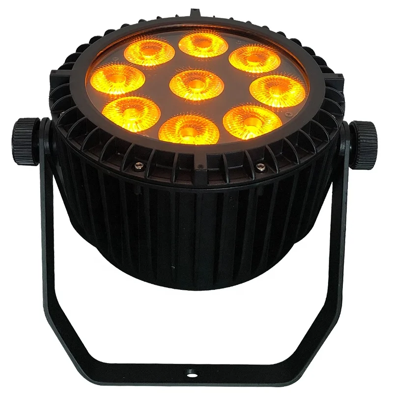 Wireless dmx led outdoor par lights 9*12W RGBWAUV 6in1 leds IP65 for stage party