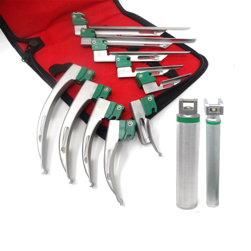 Fiber Optic Mac & Miller Laryngoscope Set Led Light White Buy Miller