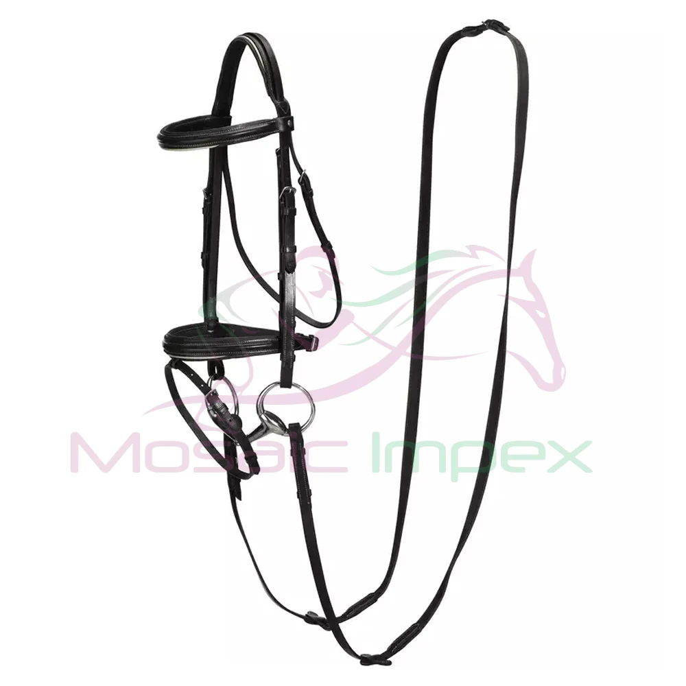 Horse Riding Bridle For Horse Black Adjustable Adjustable Zinc Alloy