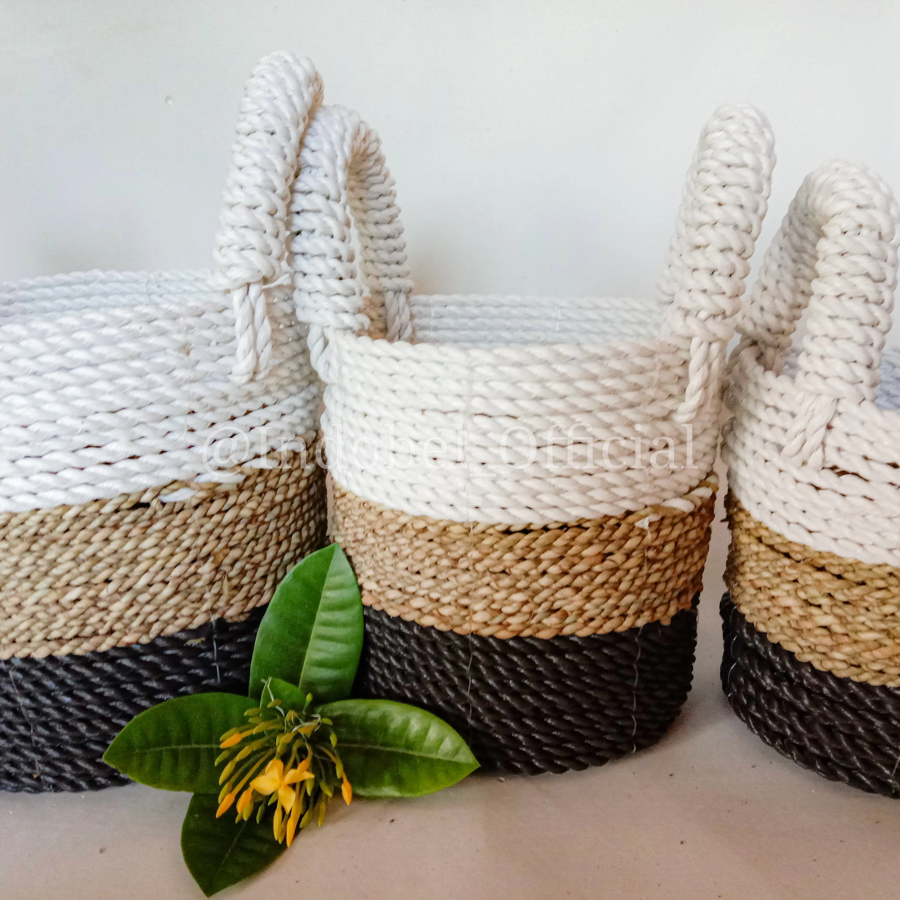 
Buy 1 Get 2 Free Storage Baskets 3 Colours Handmade Environmental Material Water Hyacinth 