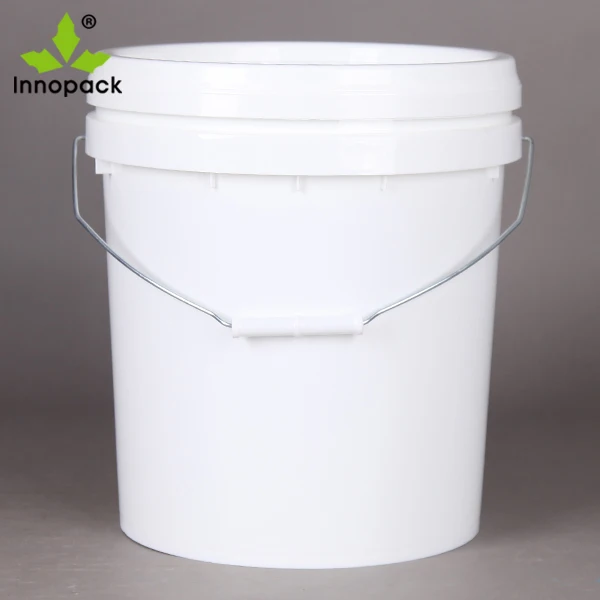 Impresso 4 15 litro galão food grade oval baldes de plástico com tampa e alça metálica