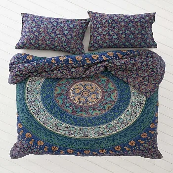 100 Cotton King Size Bohemian Mandala Print Duvet Cover With