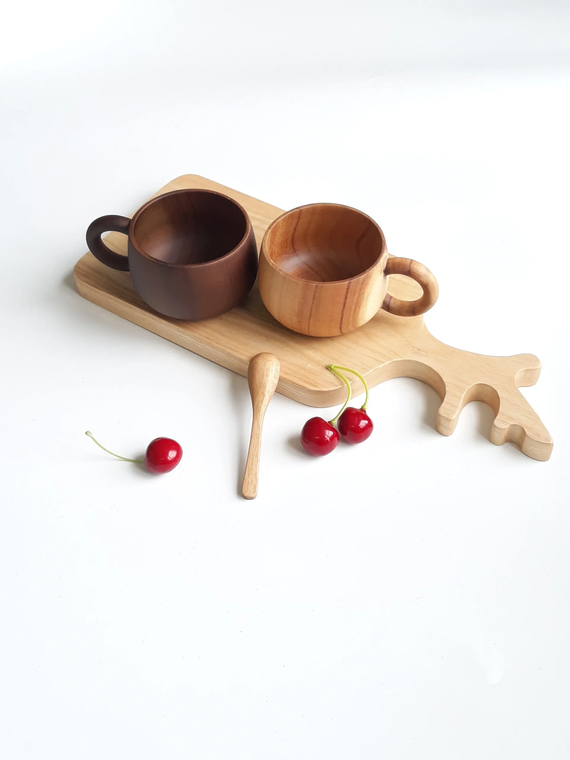Water Cups Tea Cup Natural Wood Mug for Coffee Beer Tea Juice Milk 300ml GOTOTOP Wooden Cup #3 