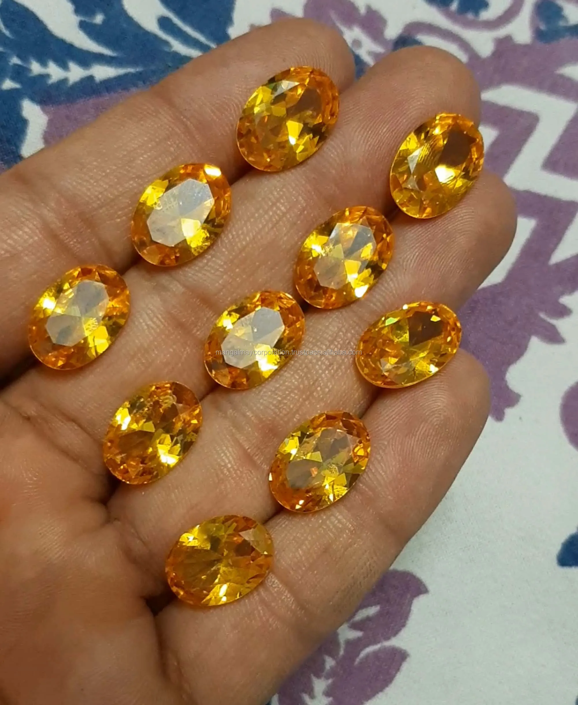 Wholesale Price 7x9 MM Oval Shape Genuine Citrine Gemstone Calibrated Cabochon Faceted Cut Citrine Yellow Gems