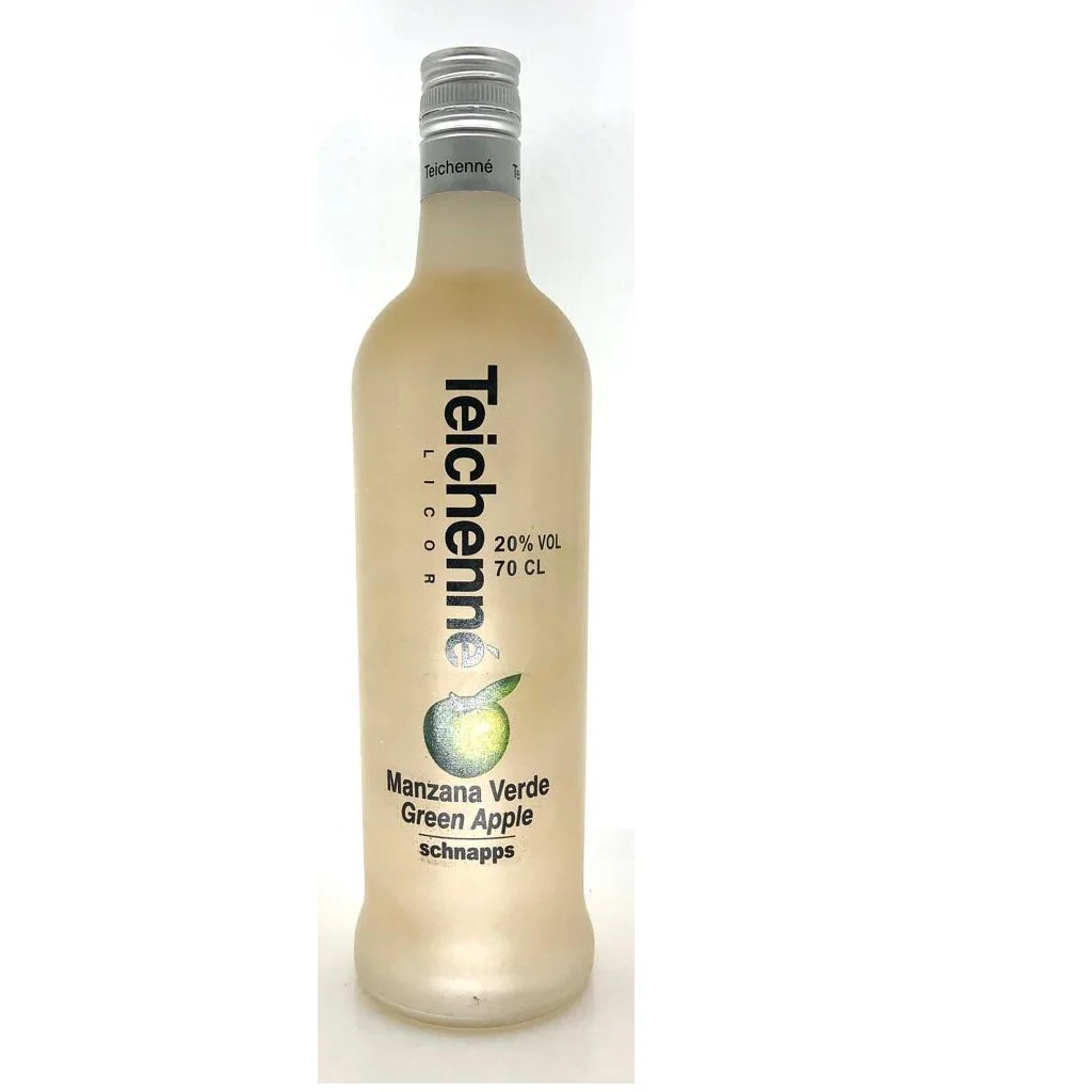 
20% Vol Teichenne Manzana Verde Green Apple Schnapps In Bottle Packaging From Spain 