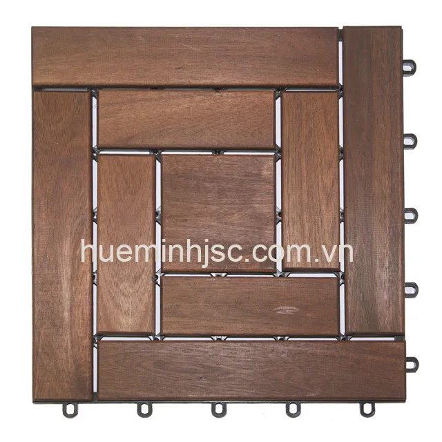 Interlocking Wooden Decking Tiles With Plastic Base Hmg 1279 Easy To