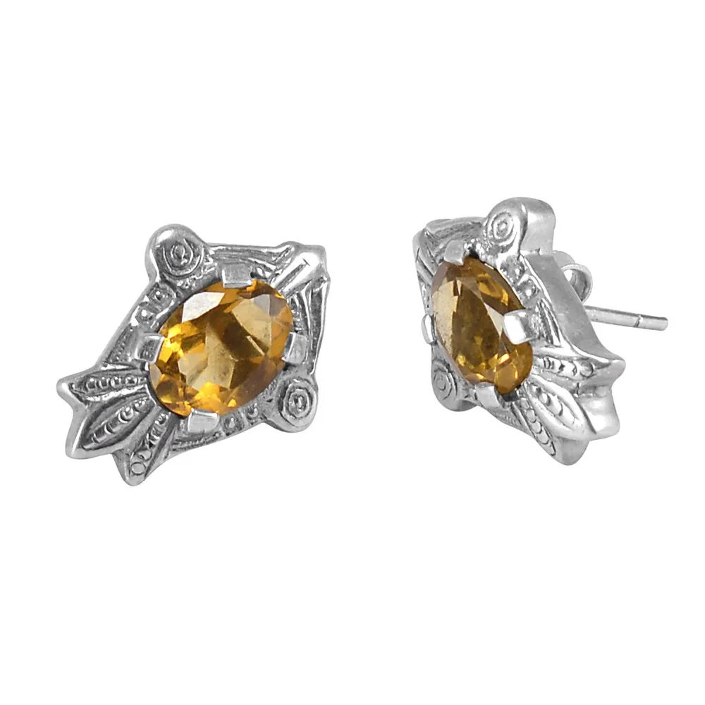 Silvestoo Jaipur Jewelry Womens Yellow Gold Plated Round Cubic Zircon Stud Earring Silvestoo Jaipur Jewelry Womens Yellow Gold Plated Round Cubic Zircon Stud Earring