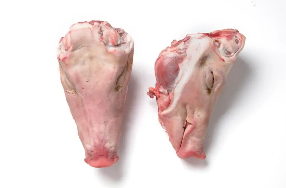 pork head description : &bull; white skin &bull; no broken bones