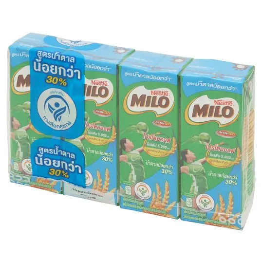 
Milo Active-Go UHT Recombined Chocolate Malt Flavored Milk Product Less than of sugar formula x 4 boxes 180 ml 