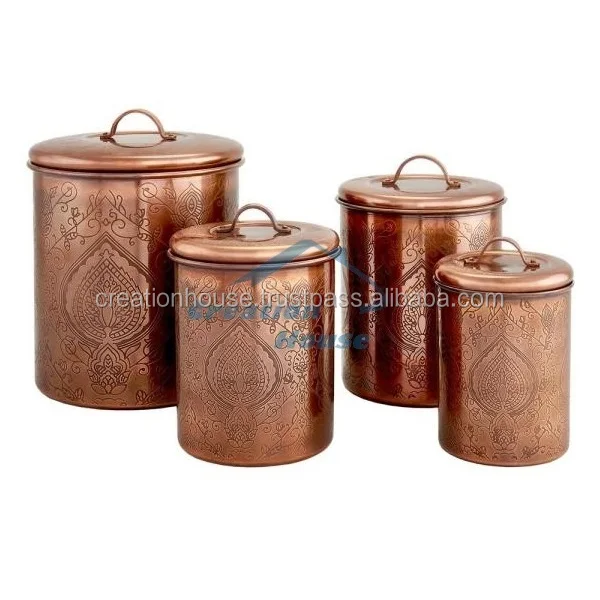 Gold Hammered Stainless Steel Canister Set Buy Gold Hammered
