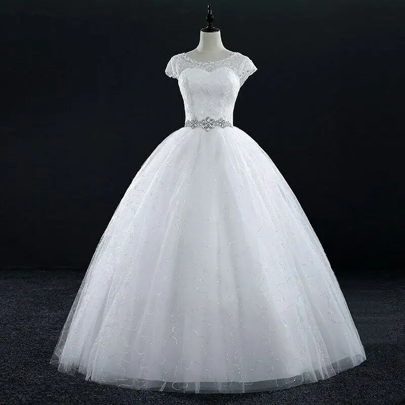 White Ivory Net Catholic Wedding Gown Bride Wedding Dresses For