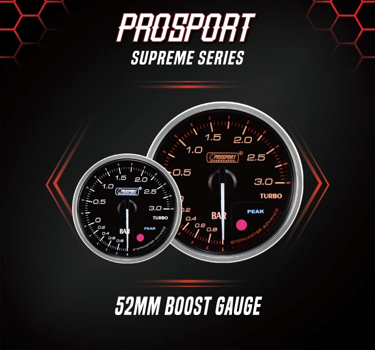 52mm Prosport Boost Sensor Gauge Analog 3bar Boost Gauge Japanese