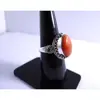 Wholesale 925 sterling silver sponge coral turquoise oval shape ring