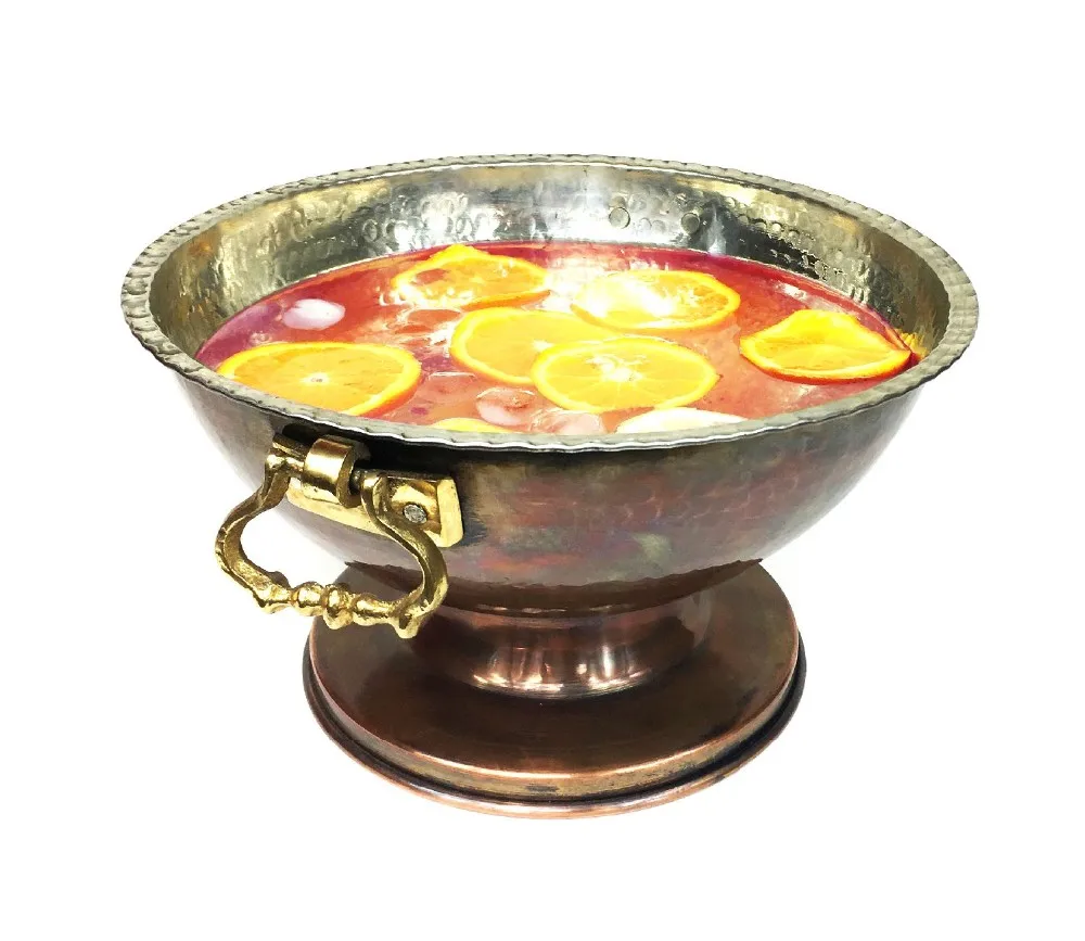 copper punch bowl antique look 27cm