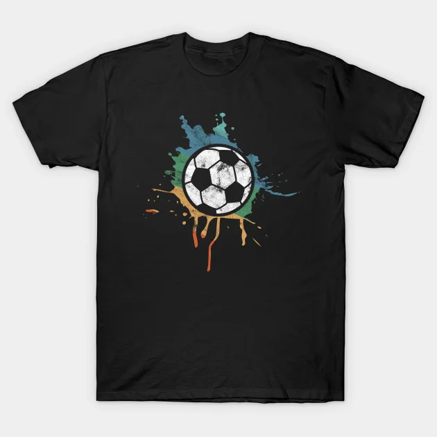 Soccer Ball Shirt Men's Cotton Graphic Printed Half Sleeve T-shirt ...