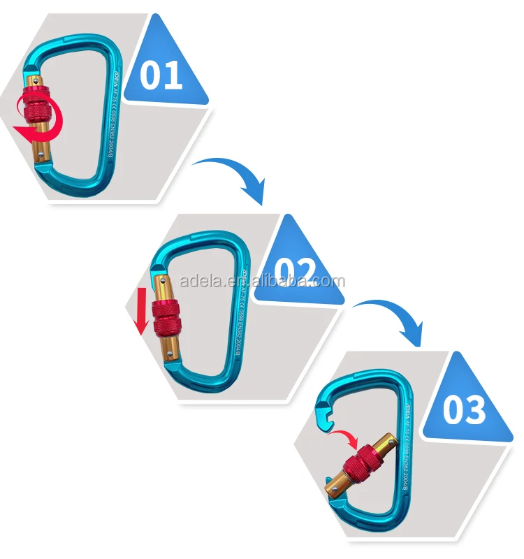 Taiwan ADELA rock climbing carabiner with CE