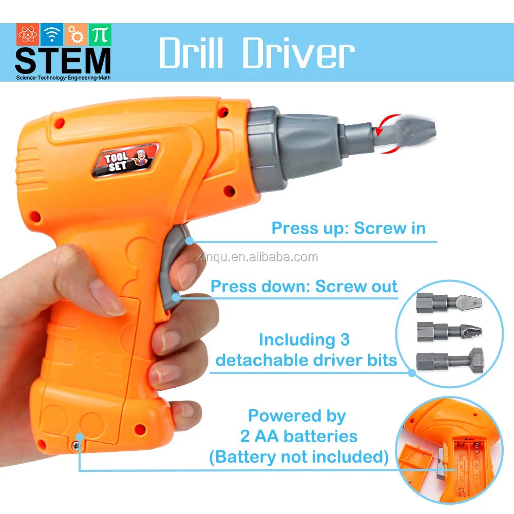 Stem Construction Toys 3d Puzzle Screw Toy With Electronic Drill Diy ...