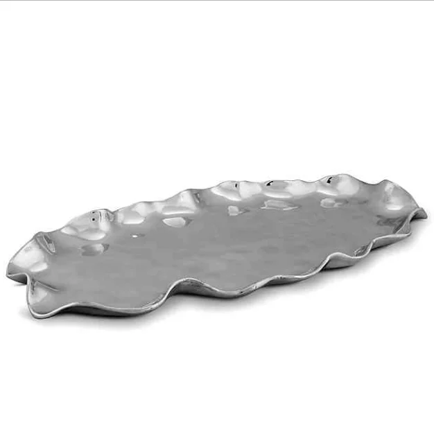 Wholesale Custom Decorative White Marble Tray With Hammered Corners