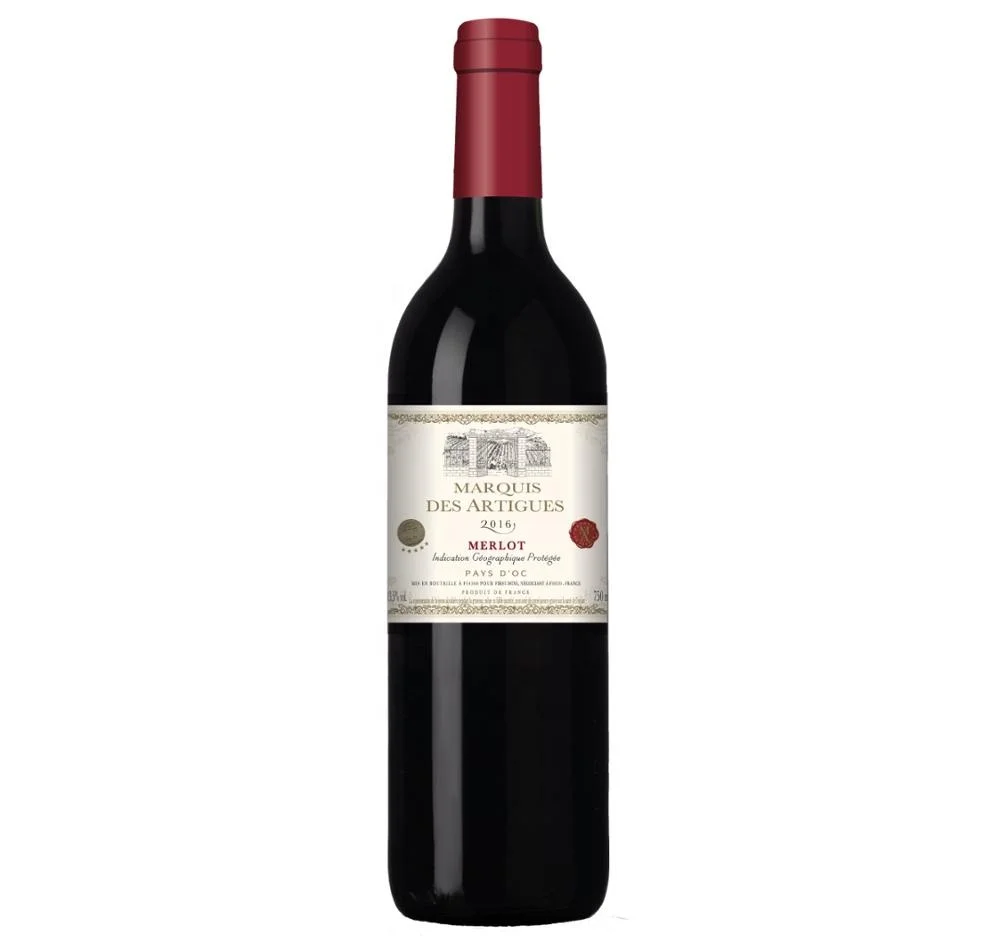 
Marquis des Artigues Merlot IGP OC red wine from France high quality wine 