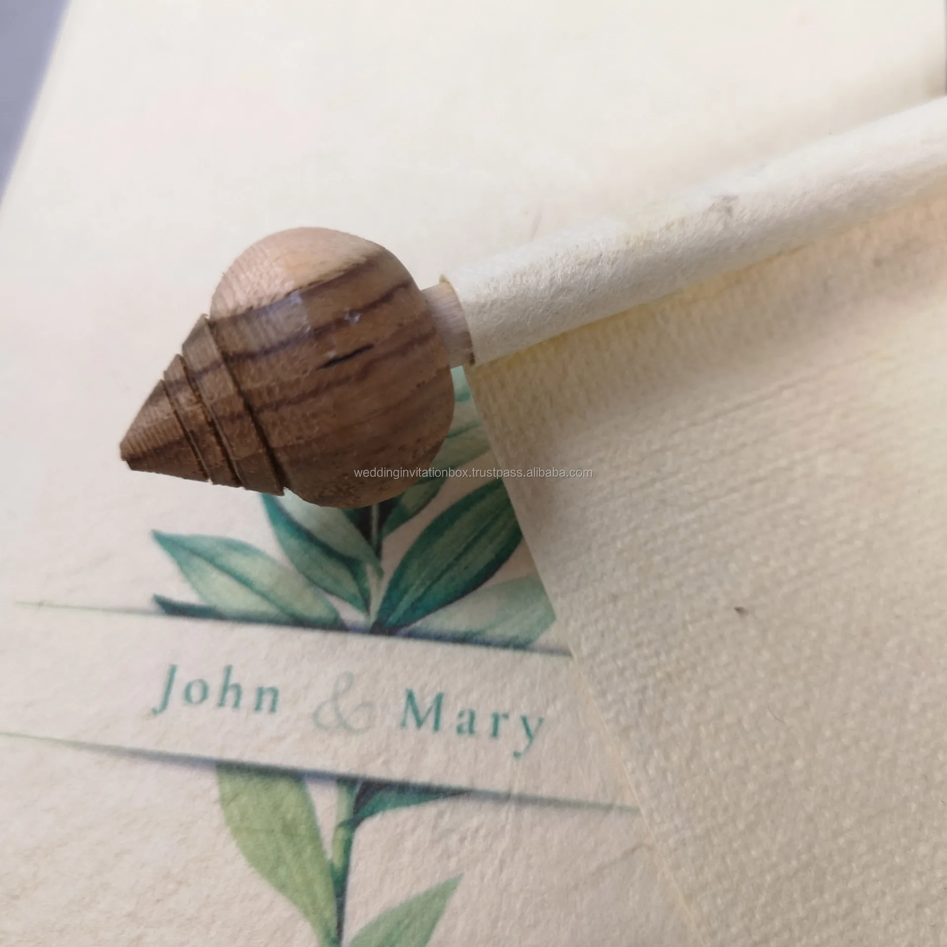 Mulberry Paper Scroll Invitation In A Box - PRESTIGE CREATIONS