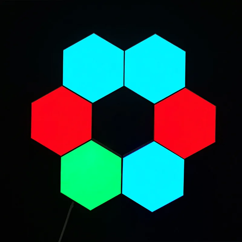 Low Price 6PCS Hexagonal DIY Honeycomb Quantum Touch Sensitive Modular Decoration Wall Lamp Geometry Assembly LED Night Light