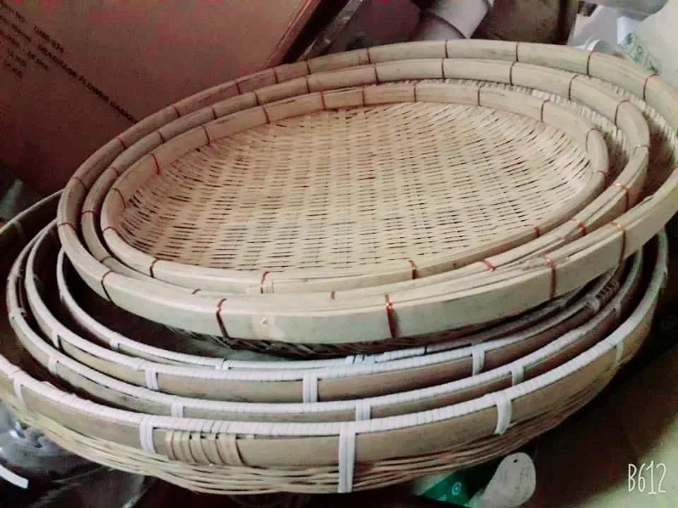 Wholesale Round Flat Winnowing Bamboo Basket From Vietnam Cheap Price