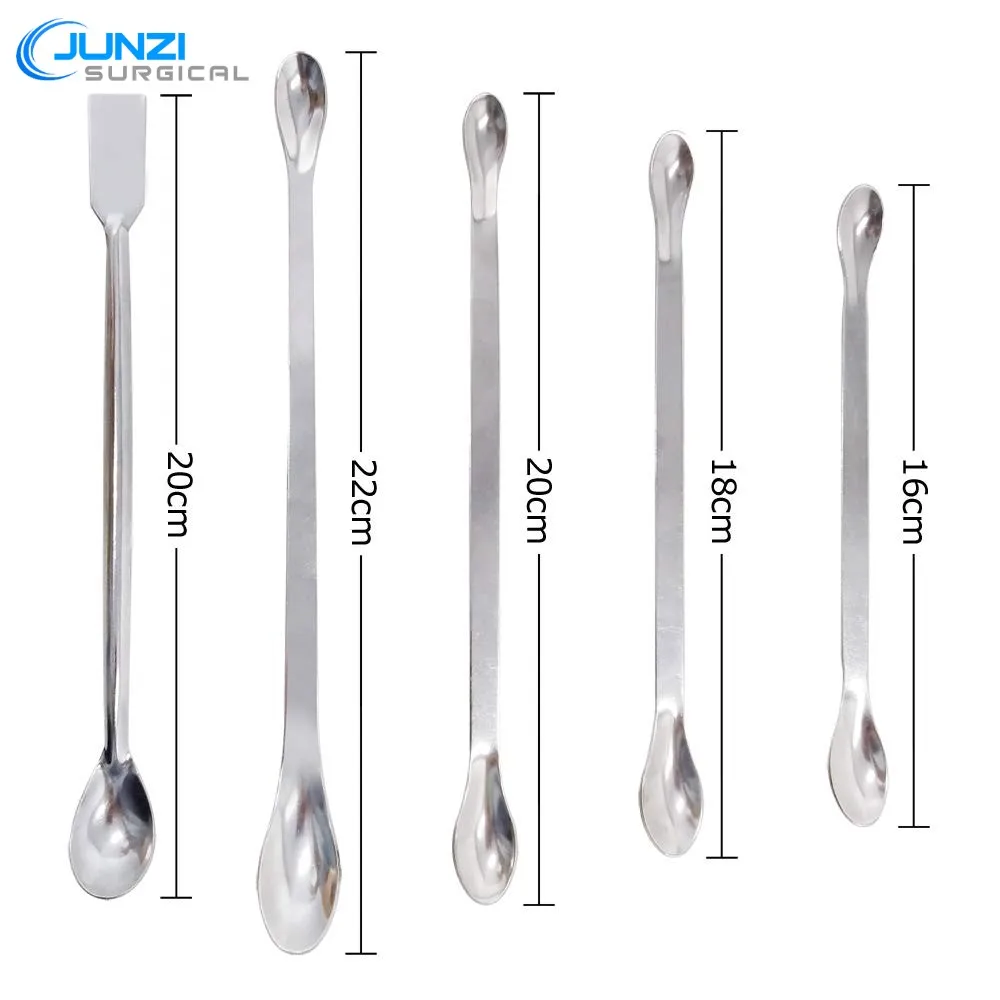 12pcs Stainless Steel Lab Spatula Micro Scoop Reagent Laboratory Mixing