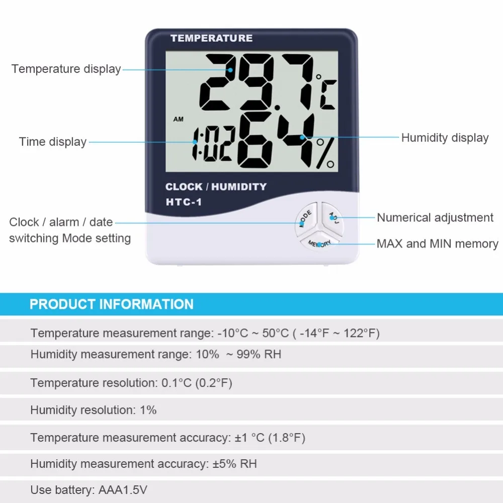 Clock humidity htc 1 инструкция. HTC-2 цифровой термометр-гигрометр инструкция по применению. Термогигрометр HTC-1 Accud. Temperature HTC-1 инструкция. Temperature Clock humidity инструкция.