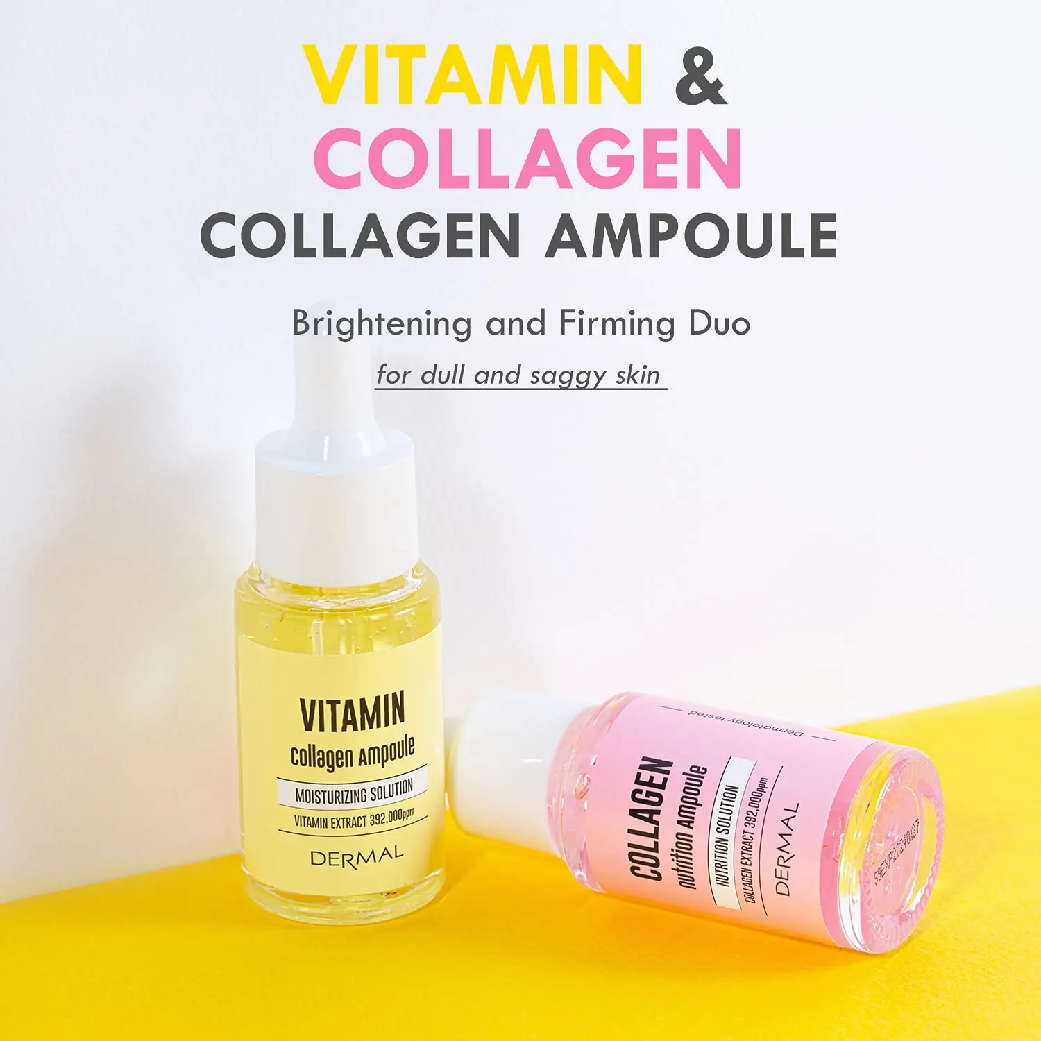 Dermal Korea Ampoule Vitamin C Facial Serum And Collagen Serum 17ml*2