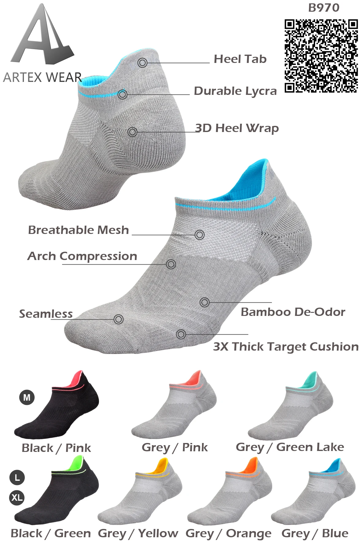 White Workout Sports Tab Thick Cushioned Socks For Runner Sport Buy