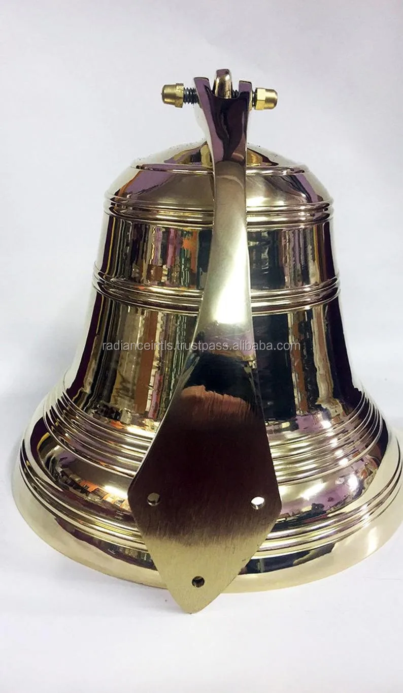 Solid Brass Ship's Bell Vintage Large Brass Ship Bell Church Bell