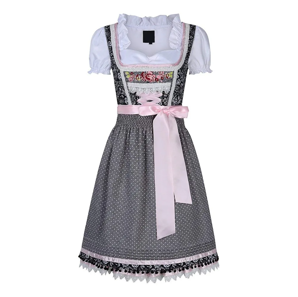 bright womens oktoberfest 服装巴伐利亚啤酒女孩 dirndl 连衣裙