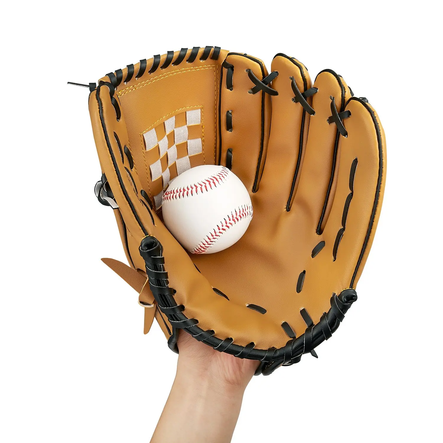 baseball glove with baseball catchers mitt pu leather left hand