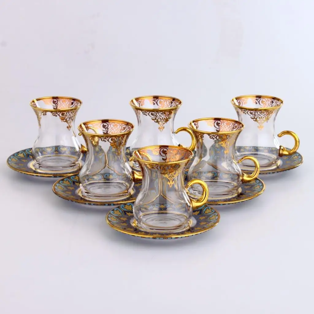 12 Pcs Thin Waist Nilay Turkish Tea Set With Holder Buy Modern Tea