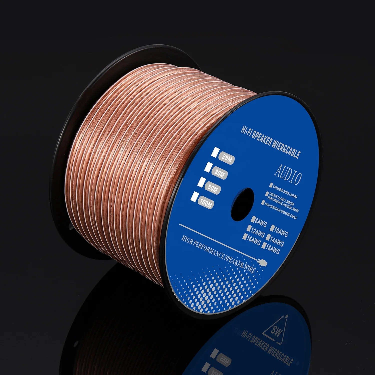 12 Awg 16awg 14awg Speaker Wire Cable Cca Frosted Flexible Transparent