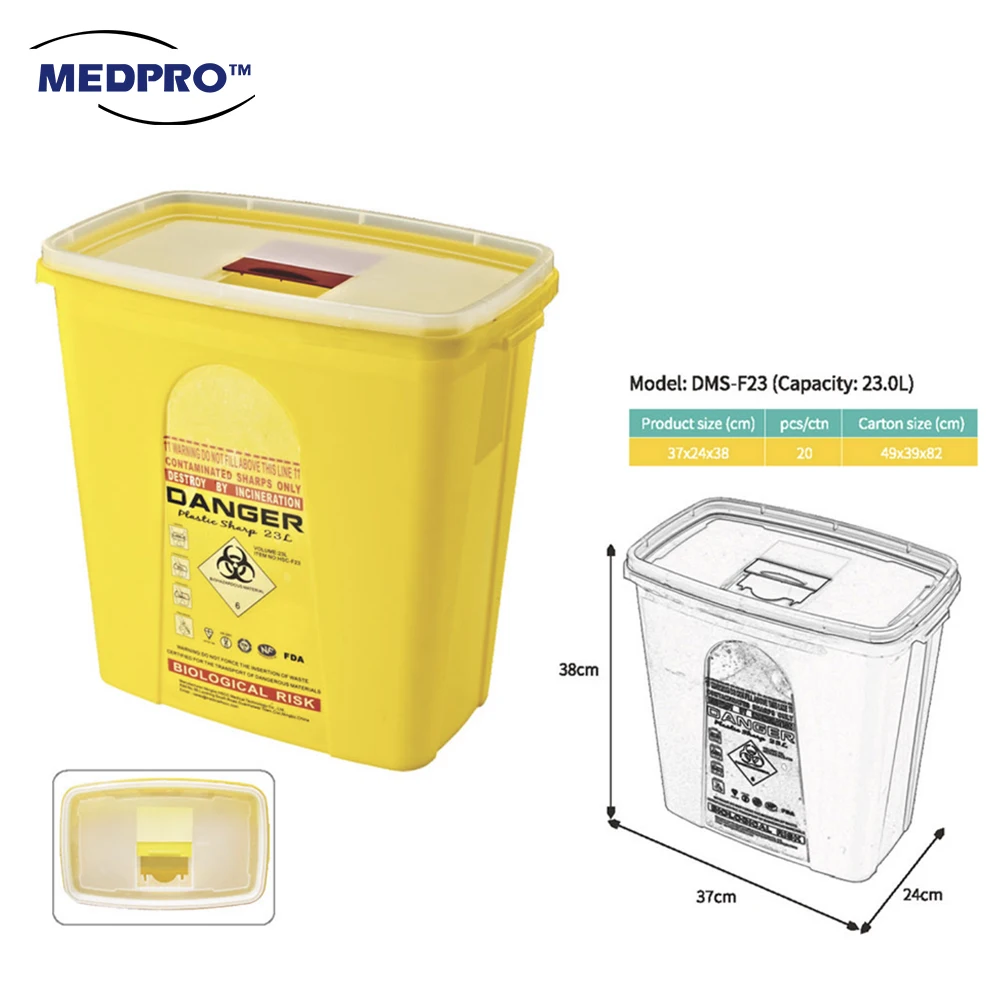 Customize Size Puncture Resistant Leakproof Polypropylene Plastic Sharp Container Disposable