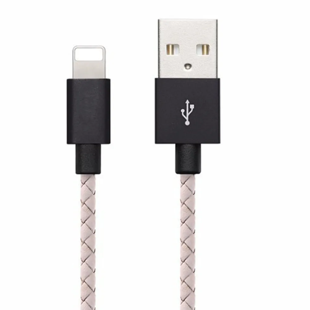 Customized PU Leather Braided Metal Case Micro USB Cable Type C Data Cable Fast Charging Cable for iphone - ANKUX.COM