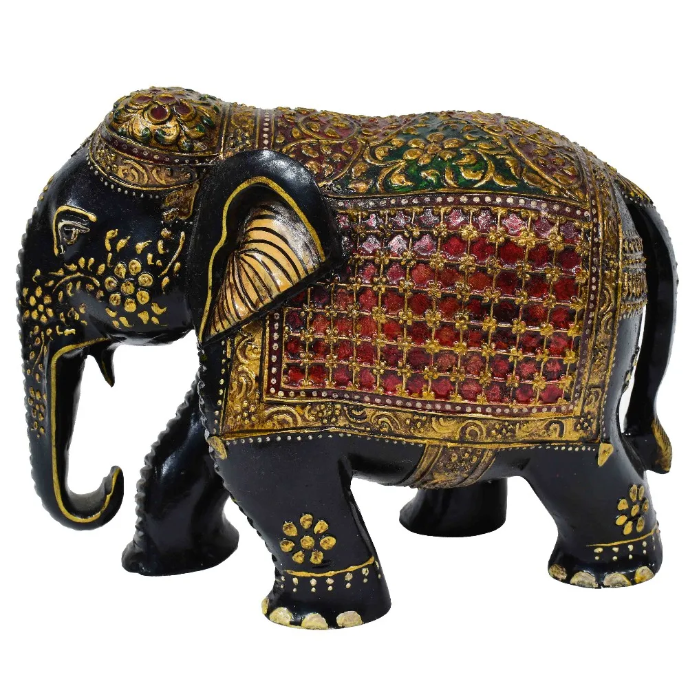 Wooden Handicraft Antique Style Wooden Painted Elephant Statue - Buy ...