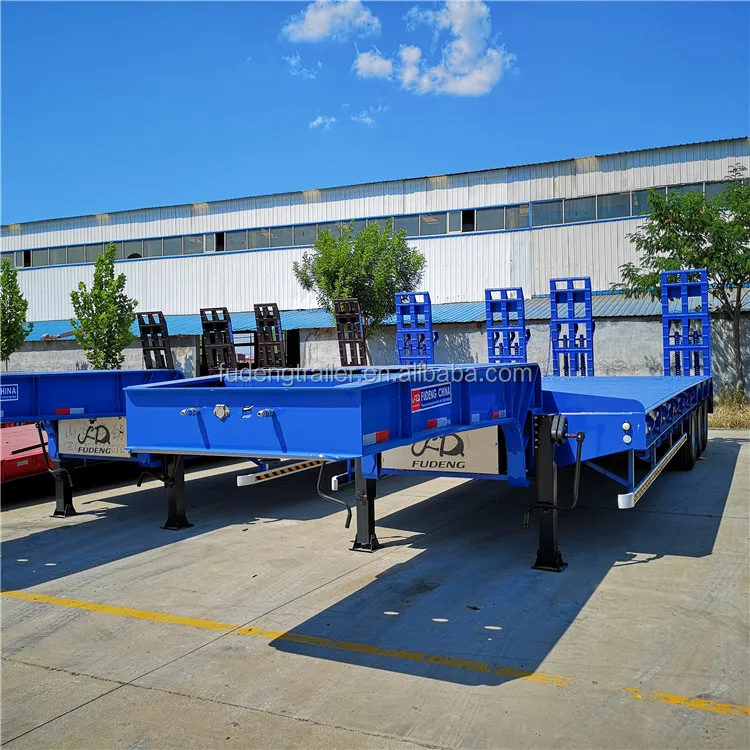 3 4 Axles Low Bed Boy Deck Flatbed Container Gooseneck Excavator Transport Semi Trailer Trucks 8033